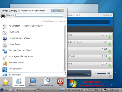 Снимак заслона VkAudioSaver Windows 7