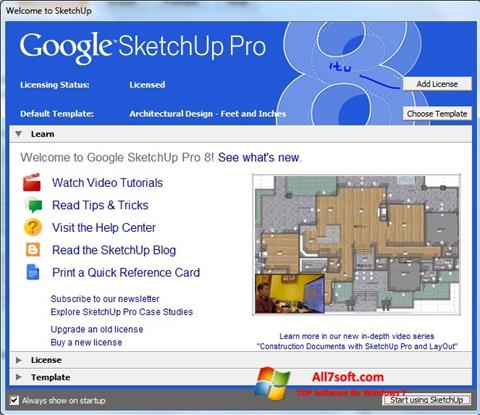 Снимак заслона Google SketchUp Pro Windows 7