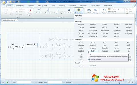 Снимак заслона MathCAD Windows 7