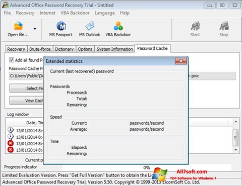 Снимак заслона Advanced Office Password Recovery Windows 7