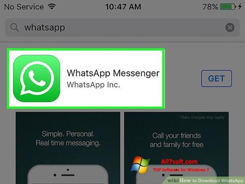 Снимак заслона WhatsApp Windows 7