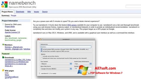 Снимак заслона NameBench Windows 7