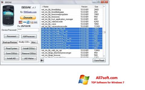 Снимак заслона BBSAK Windows 7