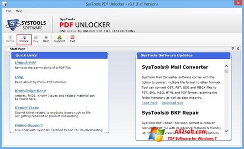 Снимак заслона PDF Unlocker Windows 7