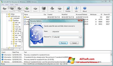 Снимак заслона Active File Recovery Windows 7