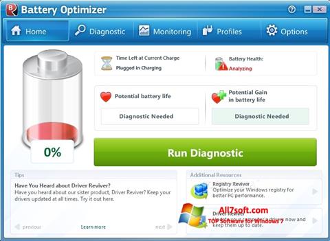Снимак заслона Battery Optimizer Windows 7