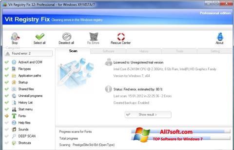 Снимак заслона Vit Registry Fix Windows 7
