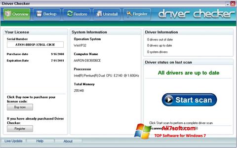 Снимак заслона Driver Checker Windows 7