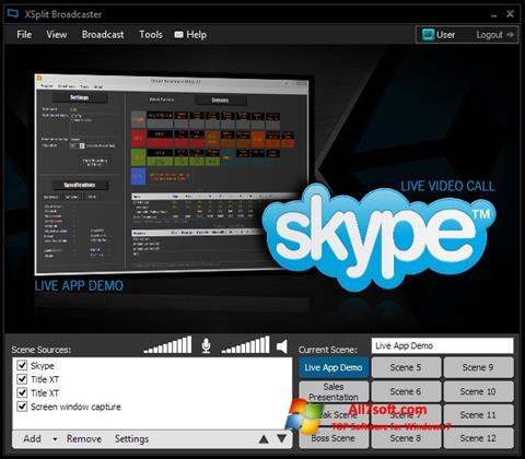 Снимак заслона XSplit Broadcaster Windows 7