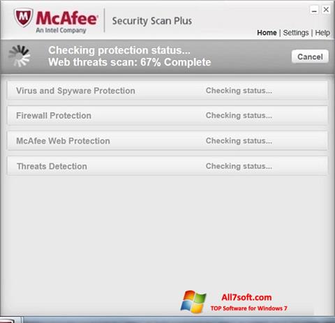 Снимак заслона McAfee Security Scan Plus Windows 7