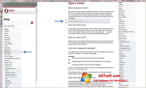 Снимак заслона Opera Turbo Windows 7