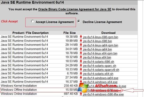 Снимак заслона Java Runtime Environment Windows 7