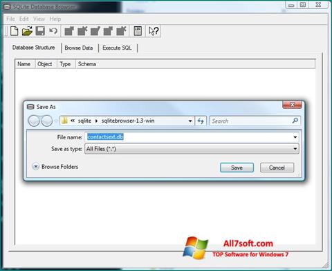 Снимак заслона SQLite Database Browser Windows 7