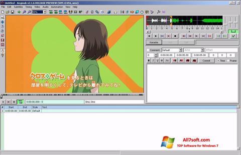 Снимак заслона Aegisub Windows 7