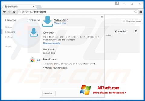Снимак заслона VideoSaver Windows 7