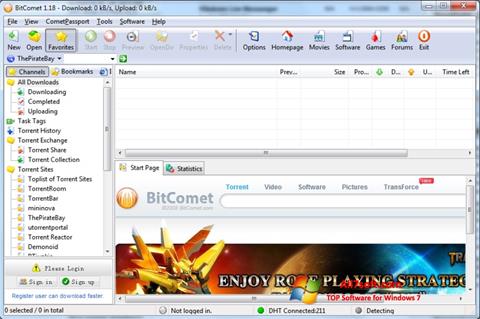 Снимак заслона BitComet Windows 7