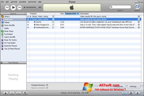 Снимак заслона iTunes Windows 7