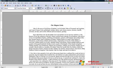 Снимак заслона OpenOffice Windows 7