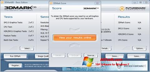 Снимак заслона 3DMark06 Windows 7