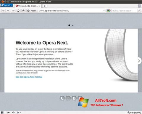 Снимак заслона Opera Developer Windows 7