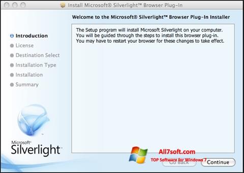 Снимак заслона Microsoft Silverlight Windows 7