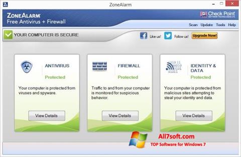 Снимак заслона ZoneAlarm Windows 7