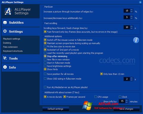 Снимак заслона ALLPlayer Windows 7
