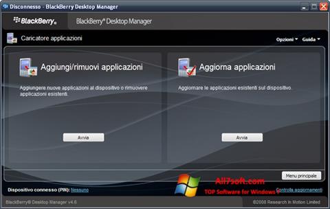 Снимак заслона BlackBerry Desktop Manager Windows 7