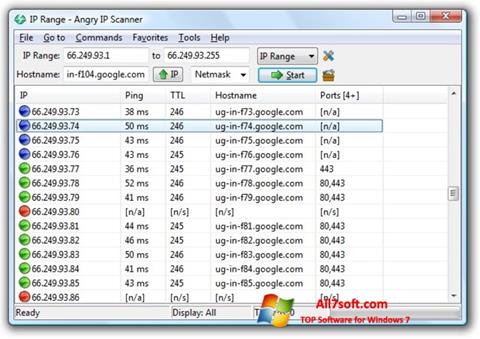 Снимак заслона Angry IP Scanner Windows 7