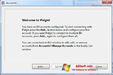 Снимак заслона Pidgin Windows 7