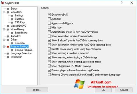 Снимак заслона AnyDVD Windows 7