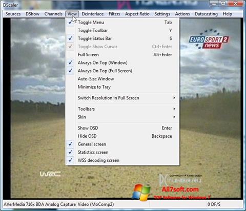 Снимак заслона DScaler Windows 7