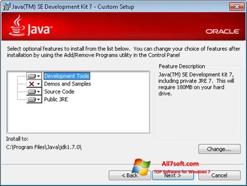 Снимак заслона Java Development Kit Windows 7
