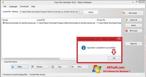 Снимак заслона Free File Unlocker Windows 7