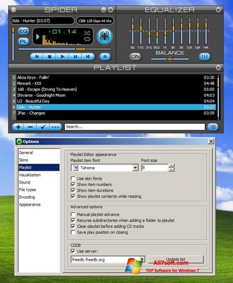 Снимак заслона Spider Player Windows 7