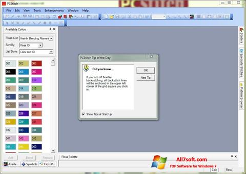 Снимак заслона PCStitch Windows 7