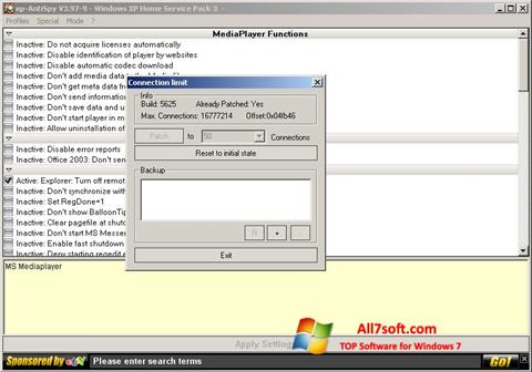 Снимак заслона XP-AntiSpy Windows 7