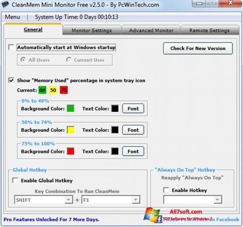 Снимак заслона CleanMem Windows 7