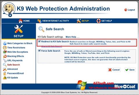 Снимак заслона K9 Web Protection Windows 7