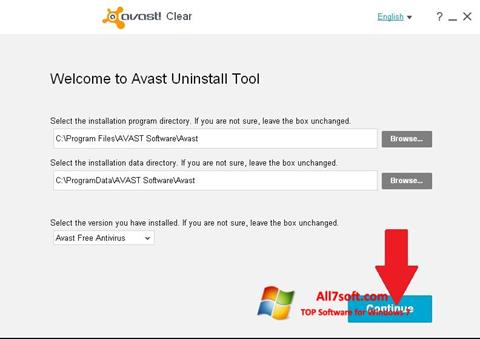 Снимак заслона Avast Uninstall Utility Windows 7