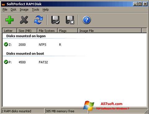 Снимак заслона SoftPerfect RAM Disk Windows 7