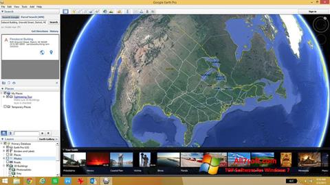 Снимак заслона Google Earth Windows 7