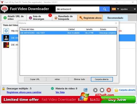 Снимак заслона Fast Video Downloader Windows 7