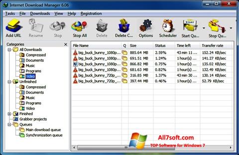 Снимак заслона Internet Download Manager Windows 7