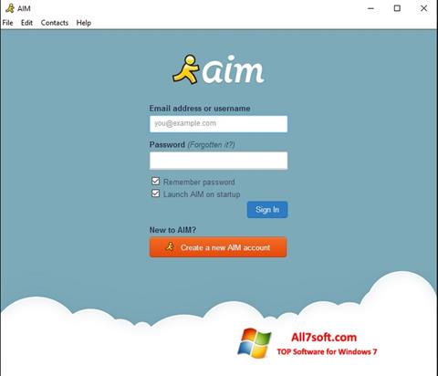 Снимак заслона AOL Instant Messenger Windows 7