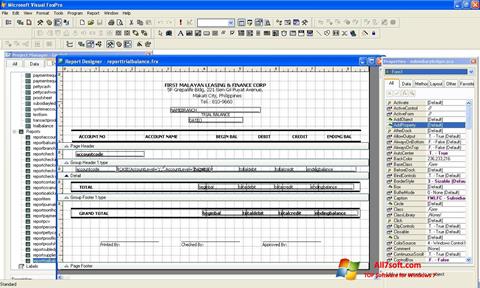 Снимак заслона Microsoft Visual FoxPro Windows 7