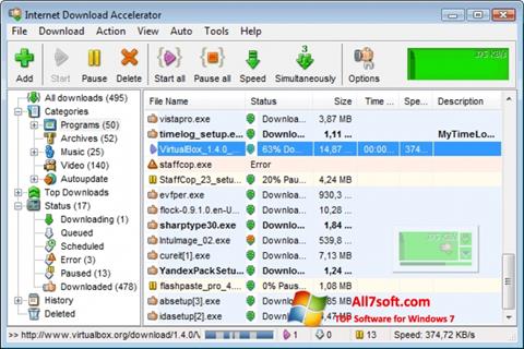 Снимак заслона Internet Download Accelerator Windows 7