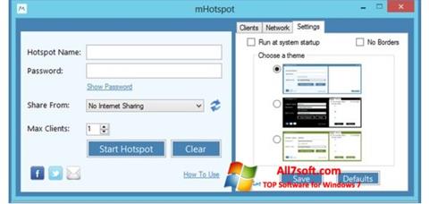 Снимак заслона mHotspot Windows 7