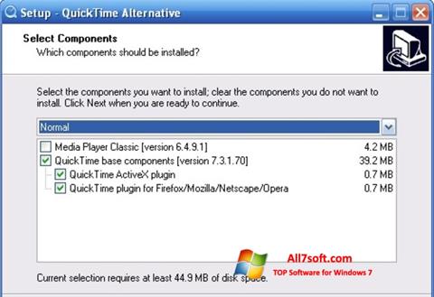 Снимак заслона QuickTime Alternative Windows 7