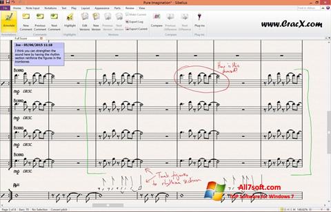 Снимак заслона Sibelius Windows 7